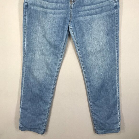 Eddie Bauer Jeans Womens 6P Blue Denim Boyfriend Flannel Lined Mid Rise Straight - Picture 3 of 13